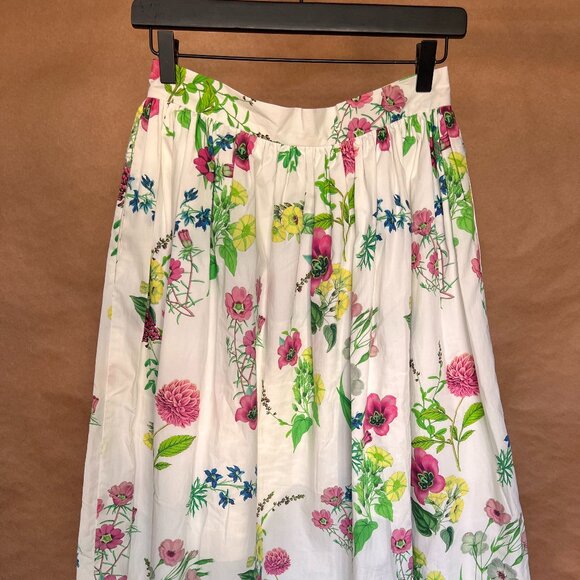 M.D.S. Stripes Floral Print Midi Length Skirt - Picture 2 of 11